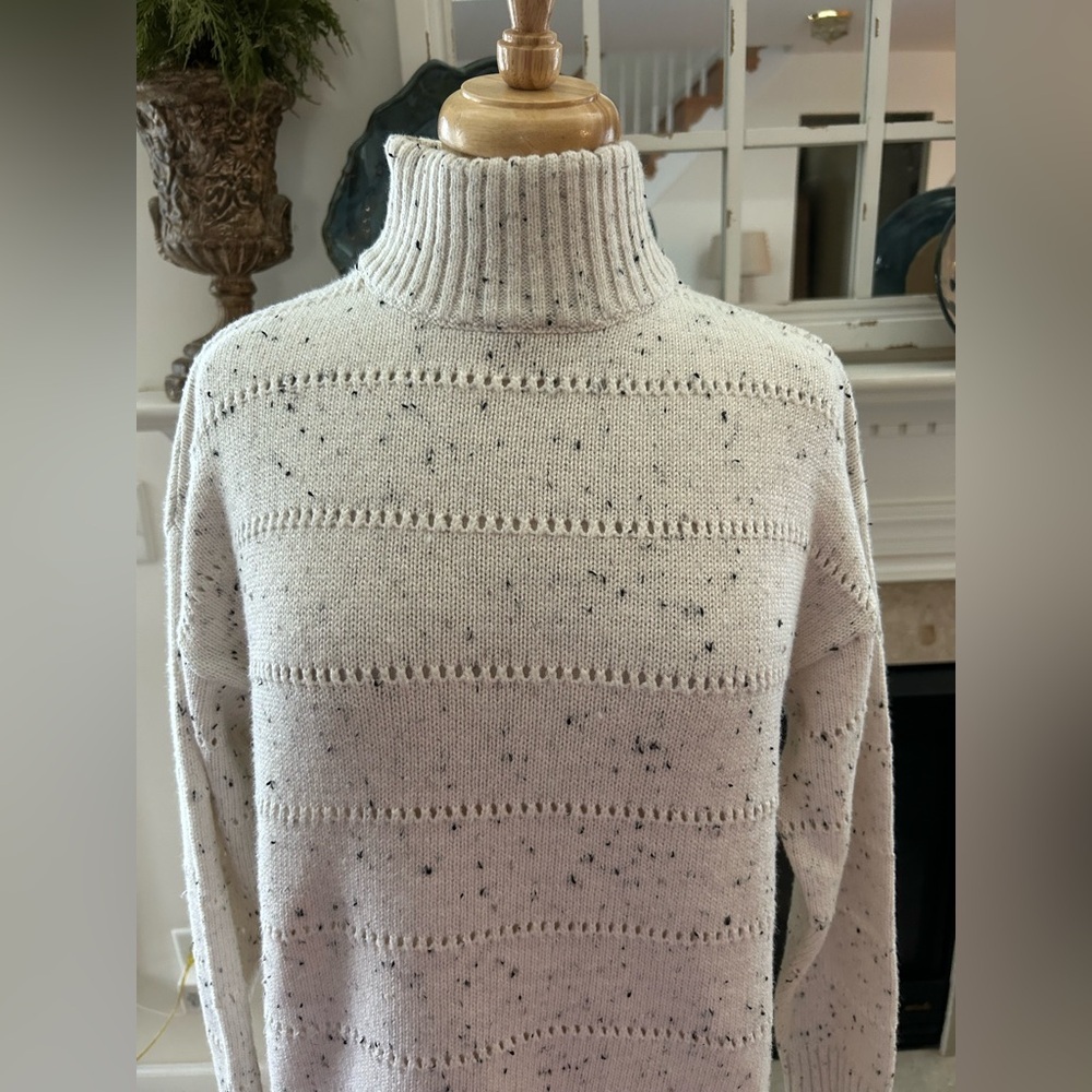 NWT Haven Well Within Speckled Cream Turtleneck Sweater - Picture 3 of 9